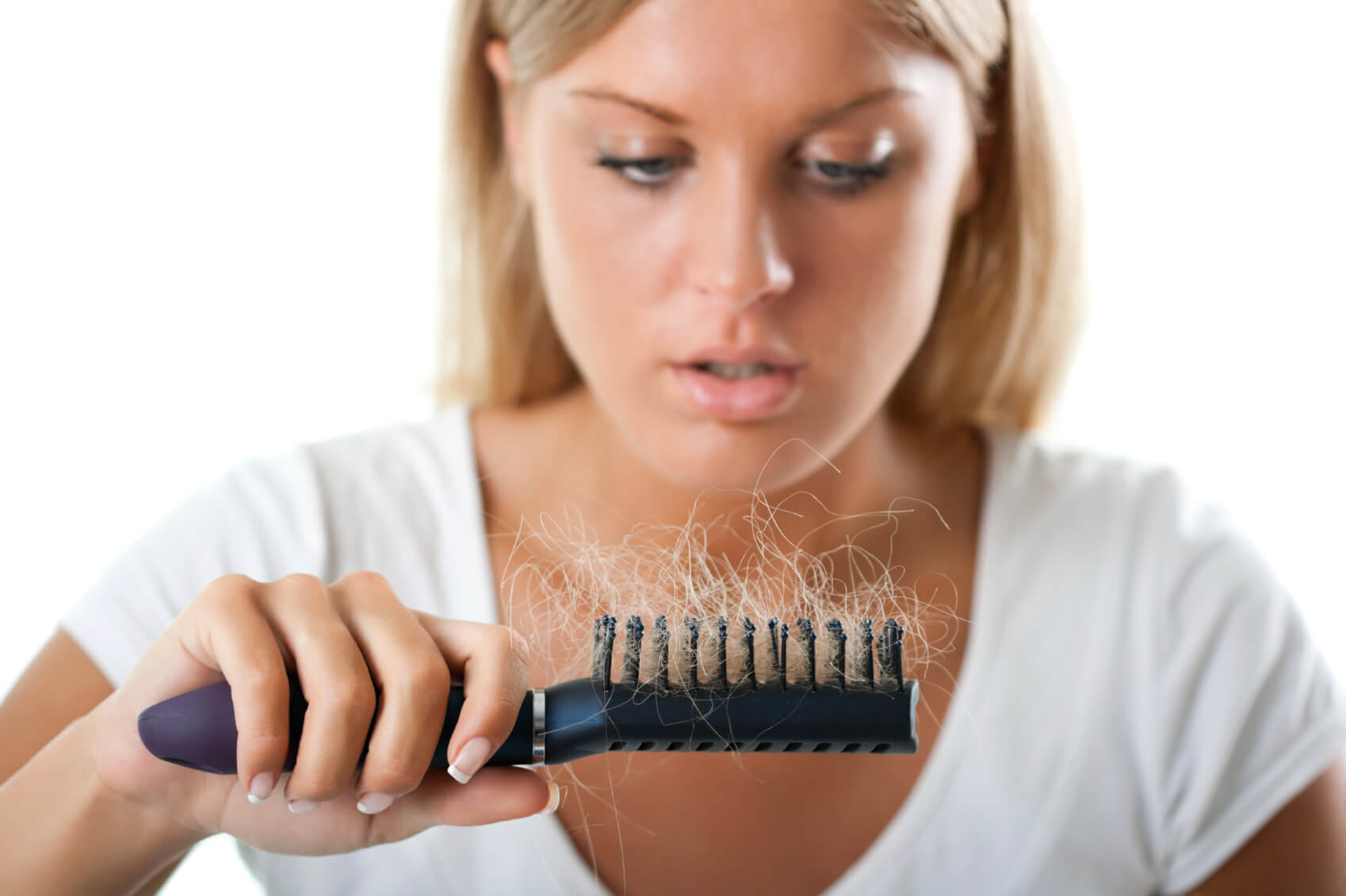 Woman Concerned About Hair Loss