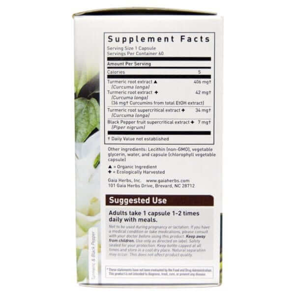 Gaia Herbs turmeric Supreme Extra Strength CentreSpring MD