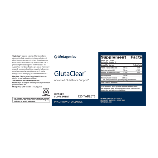 Metagenics GlutaClear Label