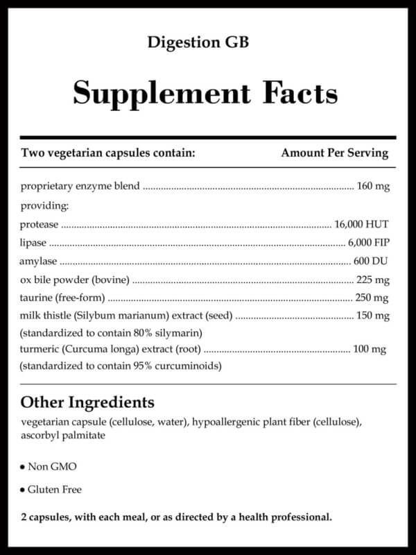 Digestion GB Supplement Facts