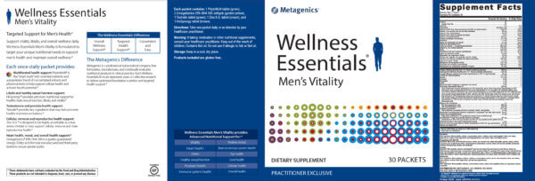 Metagenics Wellness Essentials Mens Health Facts