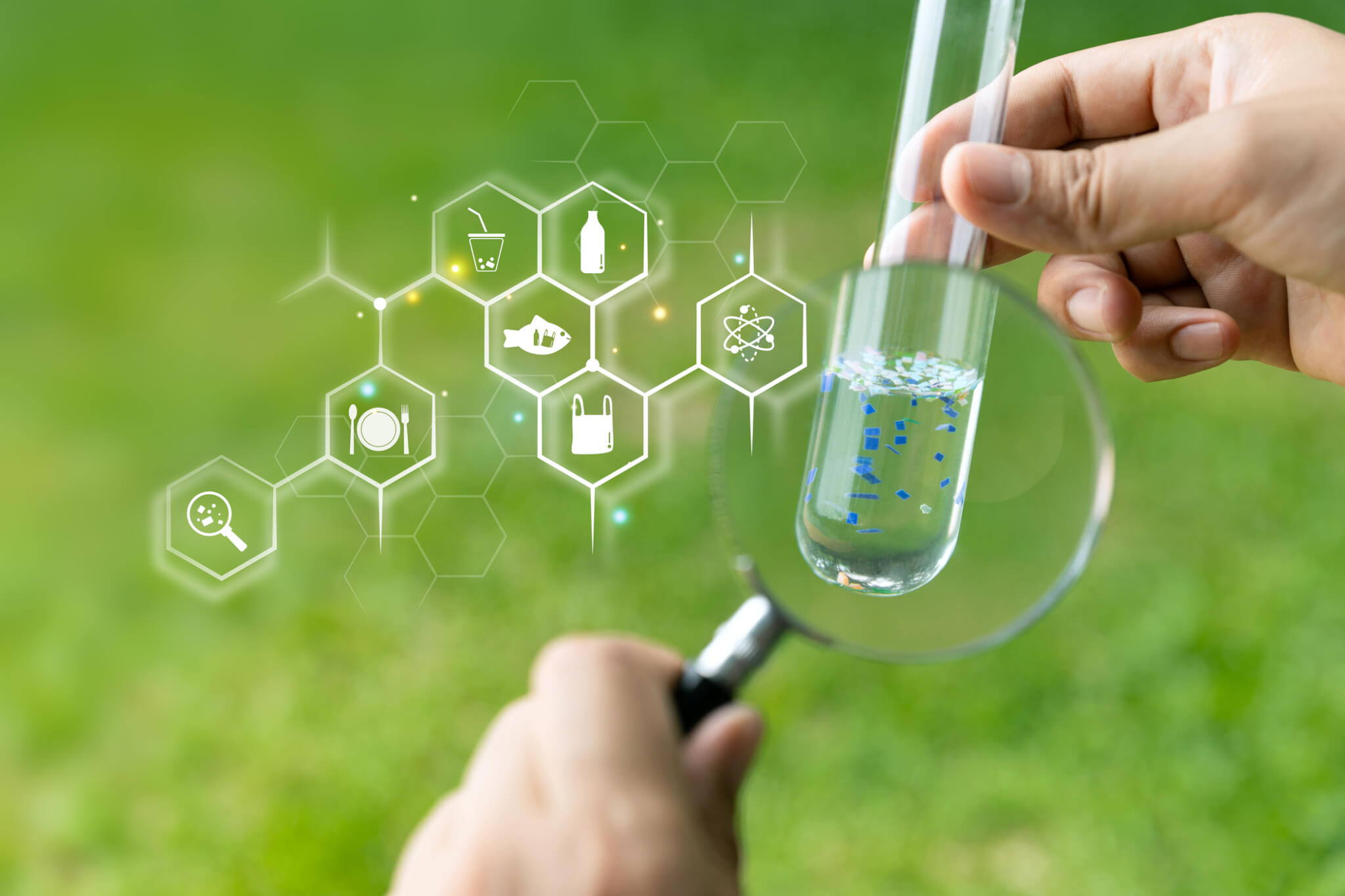 microplastic contaminating water